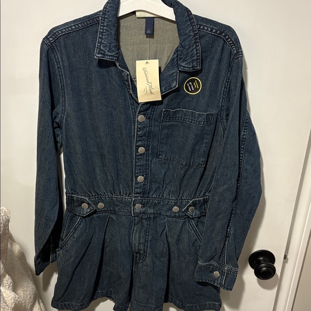 Denim Button-Up Romper